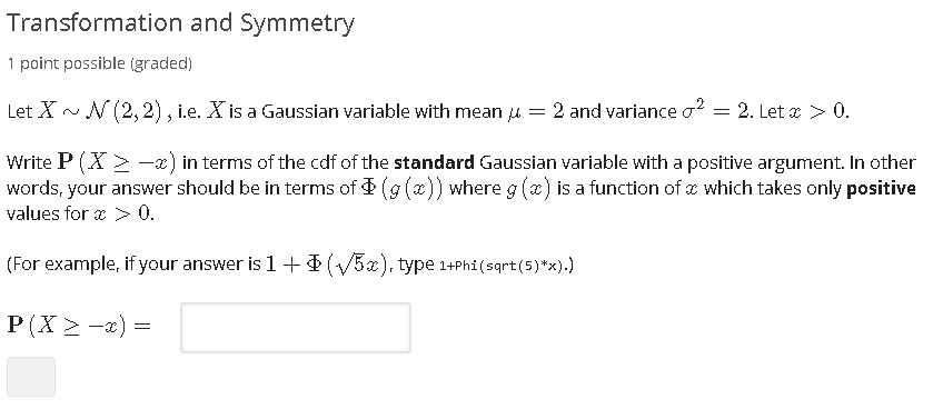 Solved Transformation And Symmetry 1 Point Possible Grad Chegg Com