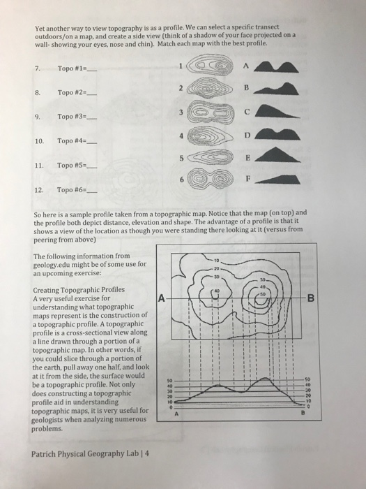 Solved Topographic Maps The next part of this lab will work