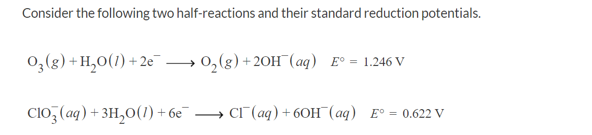 Solved Calculate E° for the spontaneous redox reaction that | Chegg.com