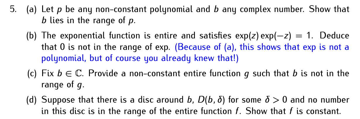 Solved 5. (a) Let p be any non-constant polynomial and b any | Chegg.com