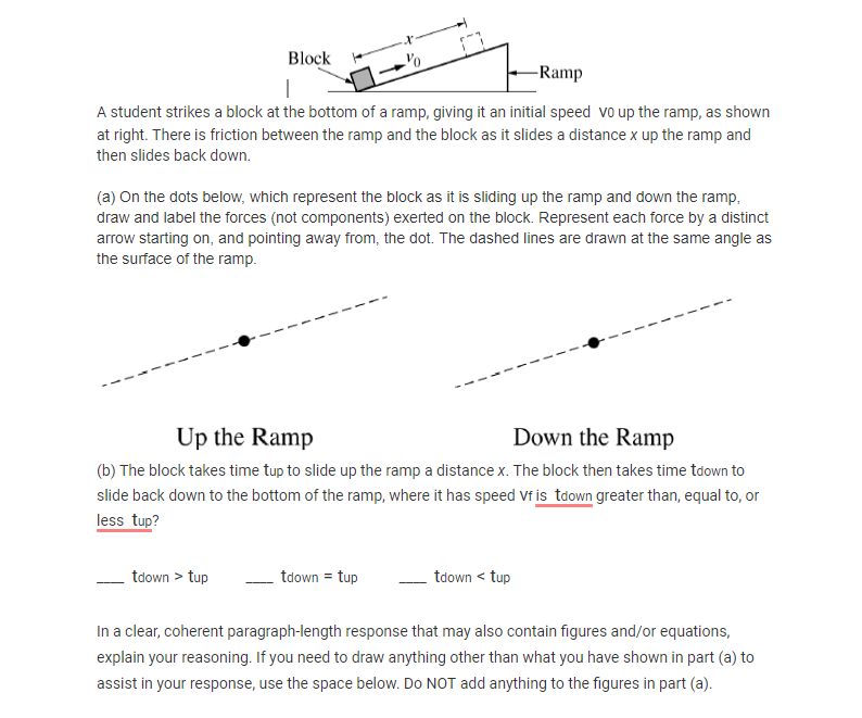 Solved Block Vo Ramp A student strikes a block at the bottom