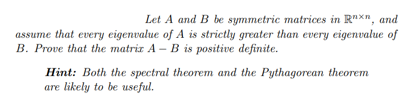 Solved Let A And B Be Symmetric Matrices In Rn×n, And Assume | Chegg.com