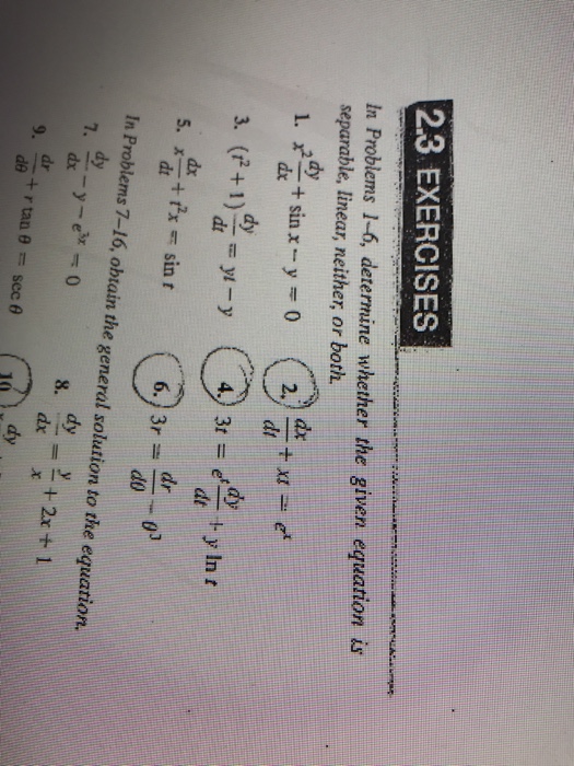Solved 23 EXERCISES in Problems 1-6, determine whether the | Chegg.com
