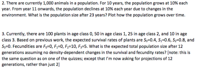Solved [for the very eager students: how does population | Chegg.com