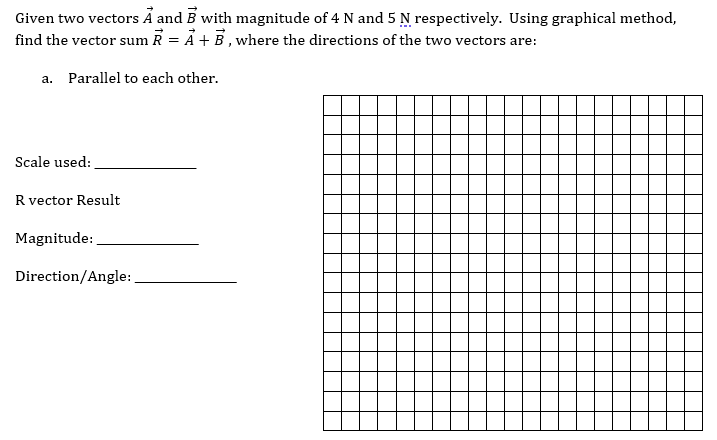 Solved Given two vectors A and B with magnitude of 4 N and 5 | Chegg.com