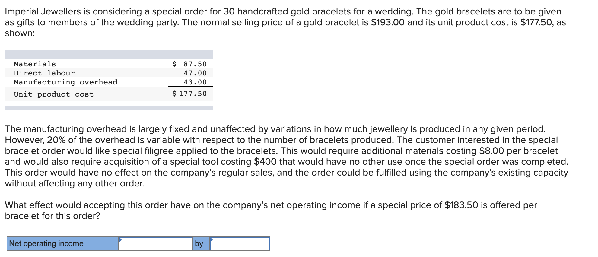 Imperial Jewellers Is Considering A Special Order For Chegg 