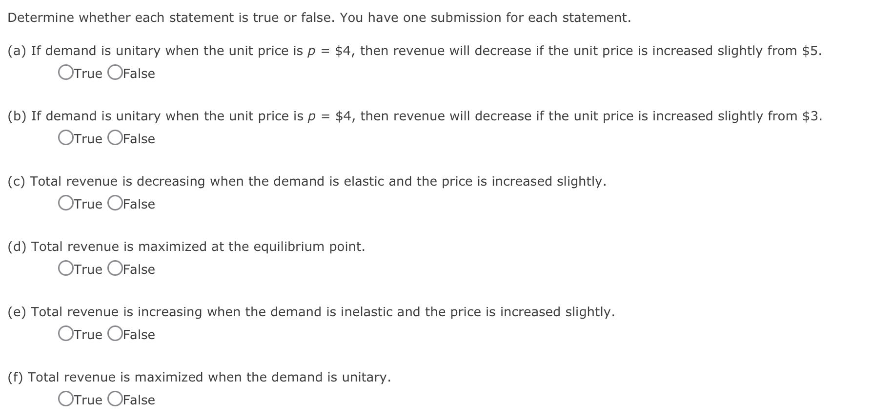 Solved Determine Whether Each Statement Is True Or False 