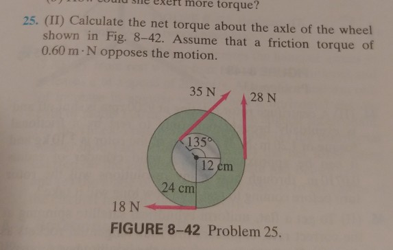 Solved 25 (Do the first part to find the net torque for the | Chegg.com