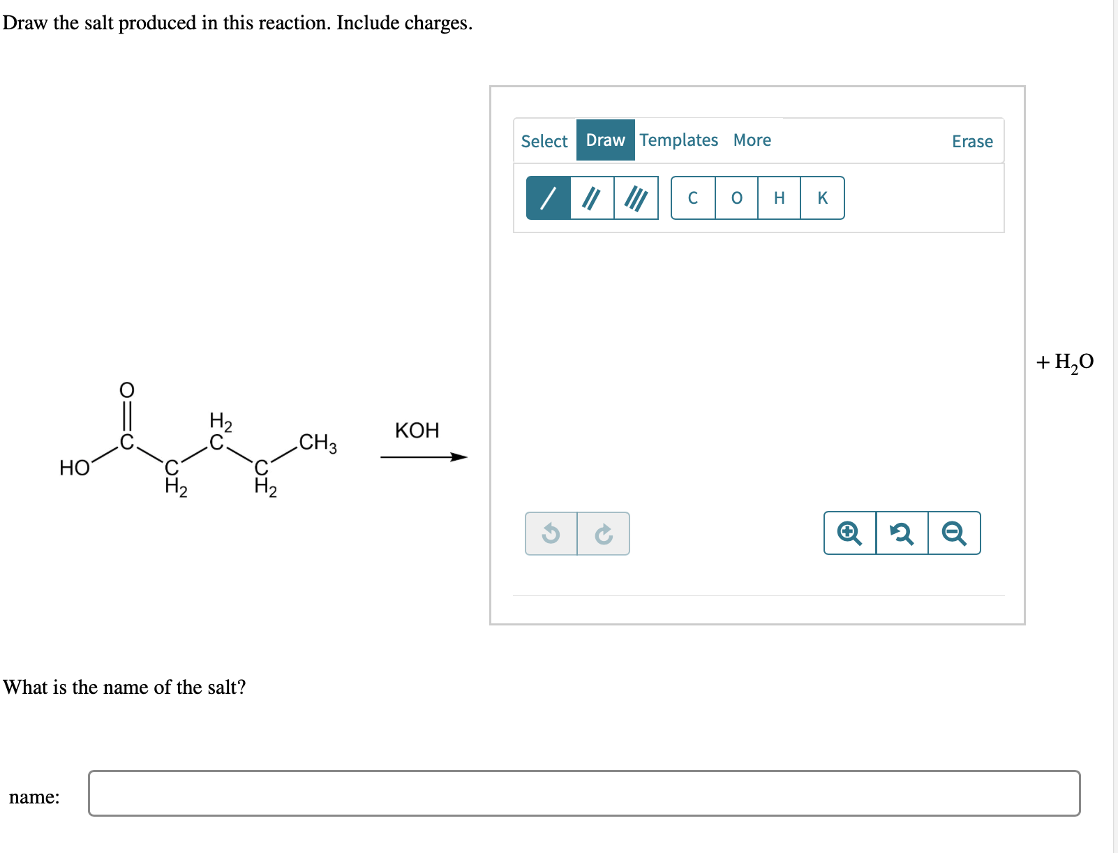 Solved Draw the salt produced in this reaction. Include