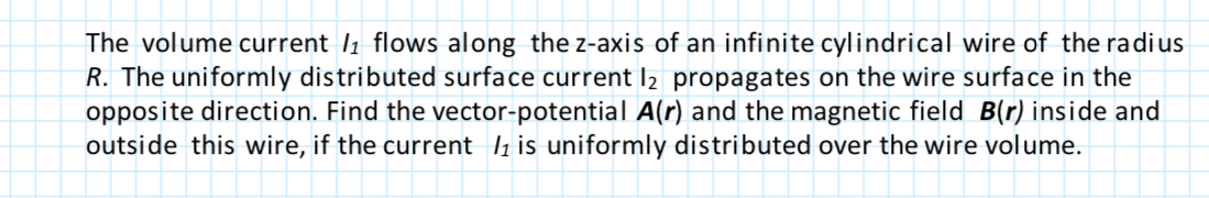 Solved The volume current li flows along the z-axis of an | Chegg.com