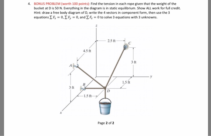 Solved BONUS PROBLEM (worth 100 points): Find the tension in | Chegg.com