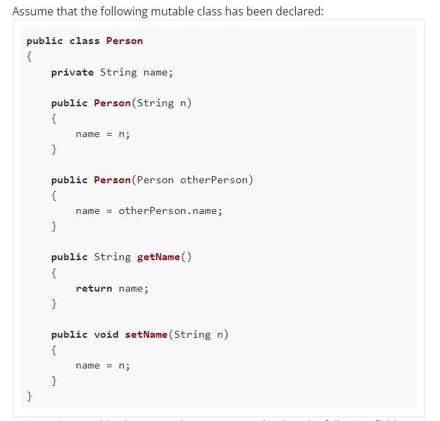 Solved Write an immutable class named committee that has