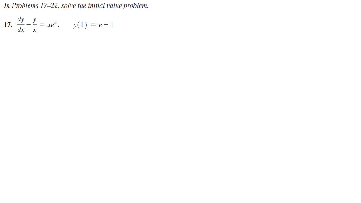 Solved In Problems 17–22, solve the initial value problem. y | Chegg.com