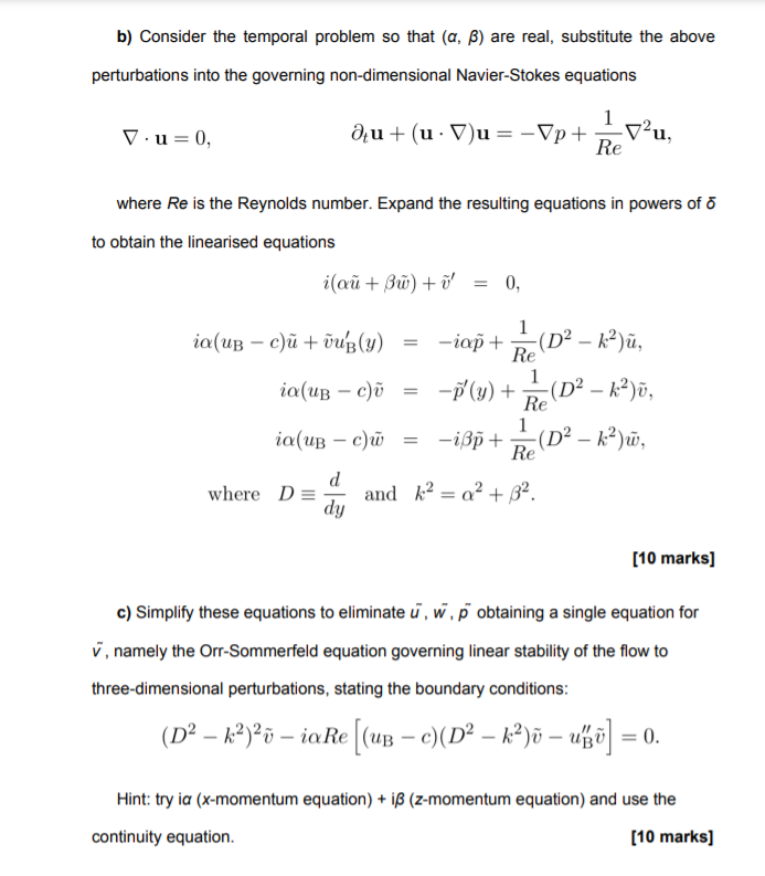 Solved Consider the linear stability of a uni-directional | Chegg.com