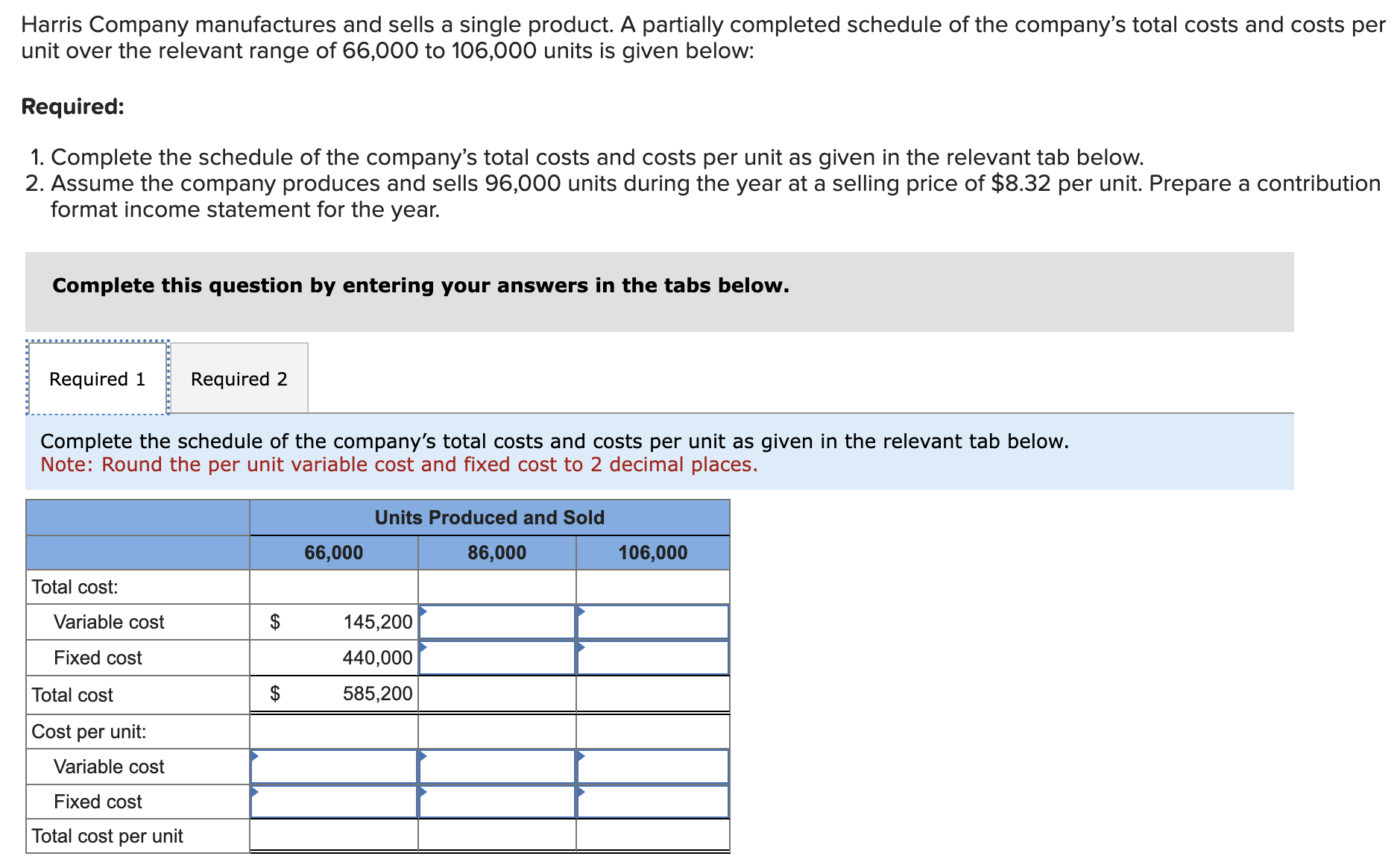 Solved Harris Company Manufactures And Sells A Single 