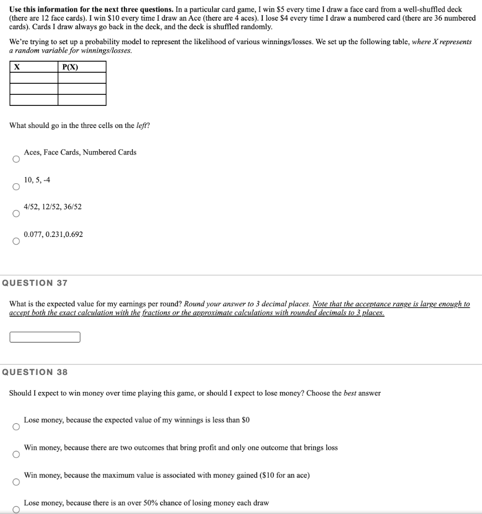 Solved Use this information for the next three questions. In | Chegg.com