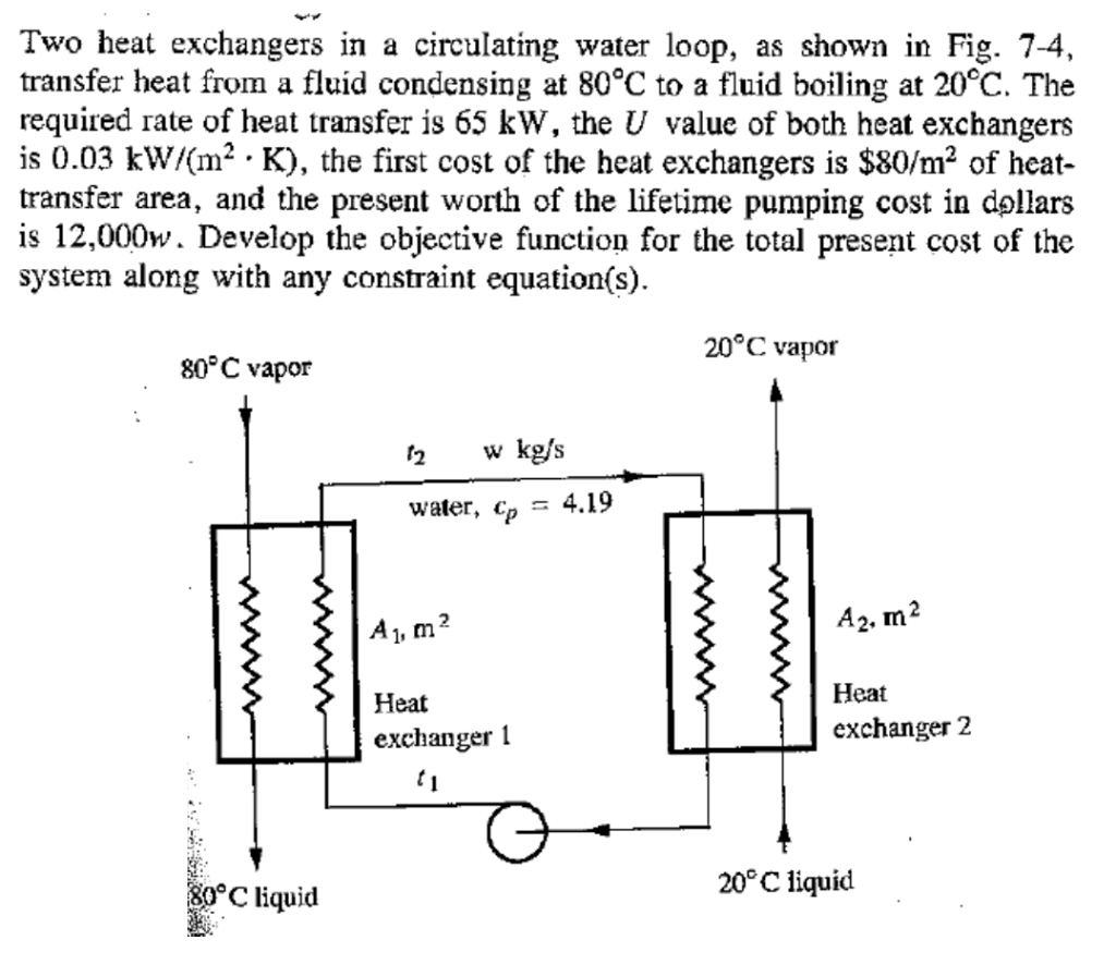 Solved Two Heat Exchangers In A Circulating Water Loop, As | Chegg.com