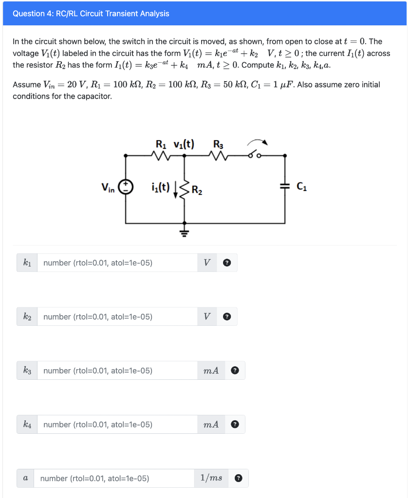 Solved In The Circuit Shown In The Figure Below Switc 