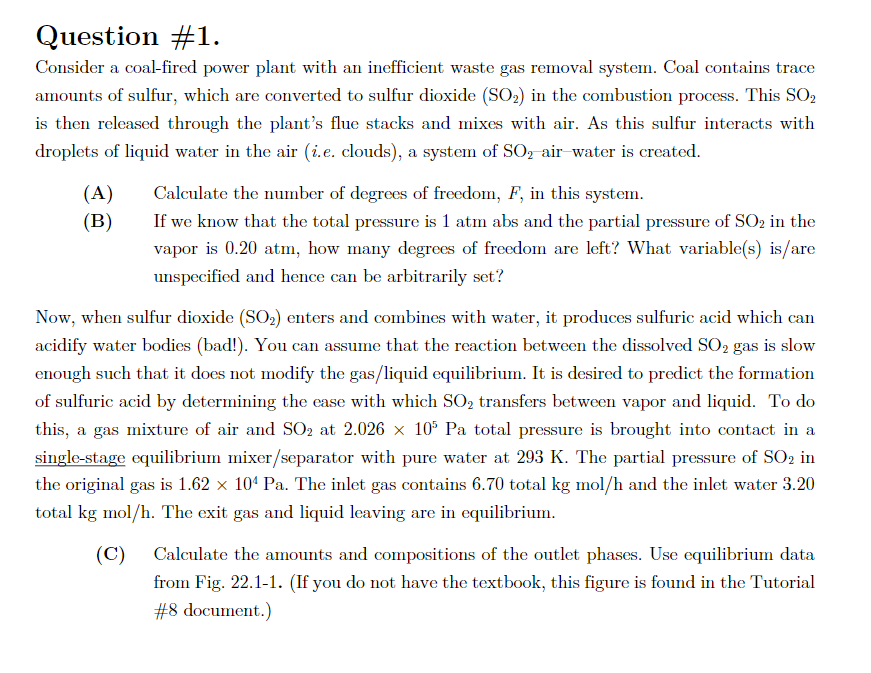 Solved Question \#1. Consider A Coal-fired Power Plant With | Chegg.com