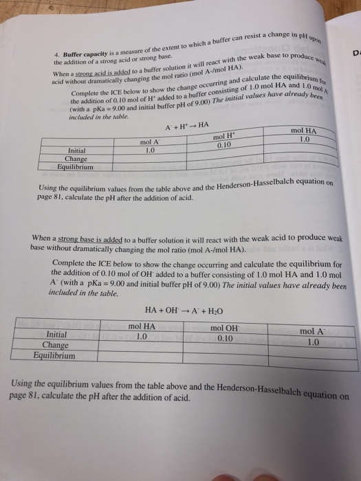 Solved Buffers Pre-lab Questions 1. Use The | Chegg.com