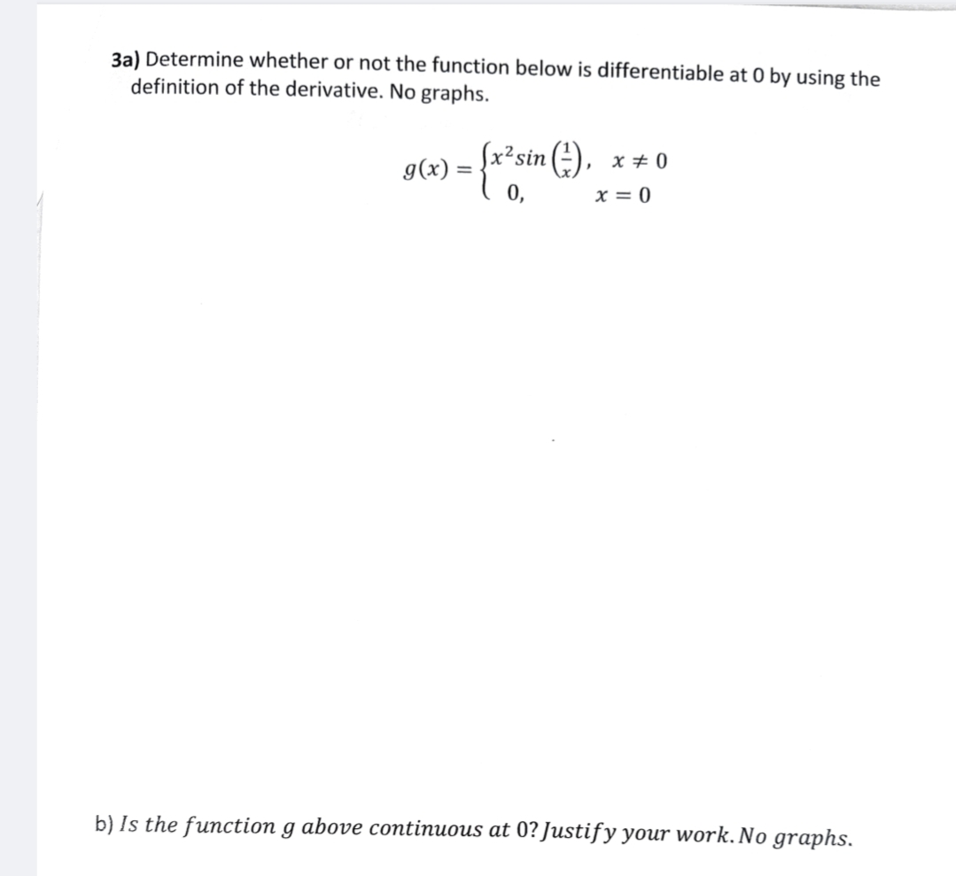 Solved 3a) Determine whether or not the function below is | Chegg.com