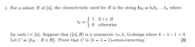 1 For A Subset B Of N The Characteristic Word Chegg Com