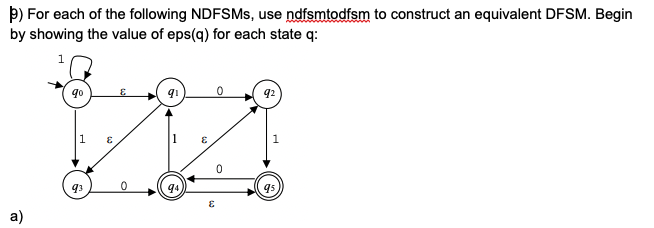 Solved Th For Each Of The Following Ndfsms Use Ndfsmtodf Chegg Com