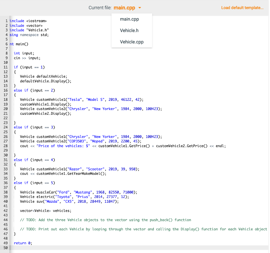 Solved I am stuck on my C++ homework please get back to me | Chegg.com