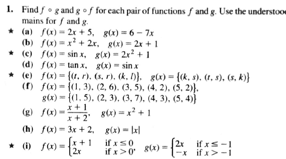 Solved 1. (b), (c), And (i) Also: Find The Domain And Range | Chegg.com