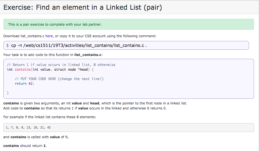 Solved Exercise: Find An Element In A Linked List (pair) | Chegg.com