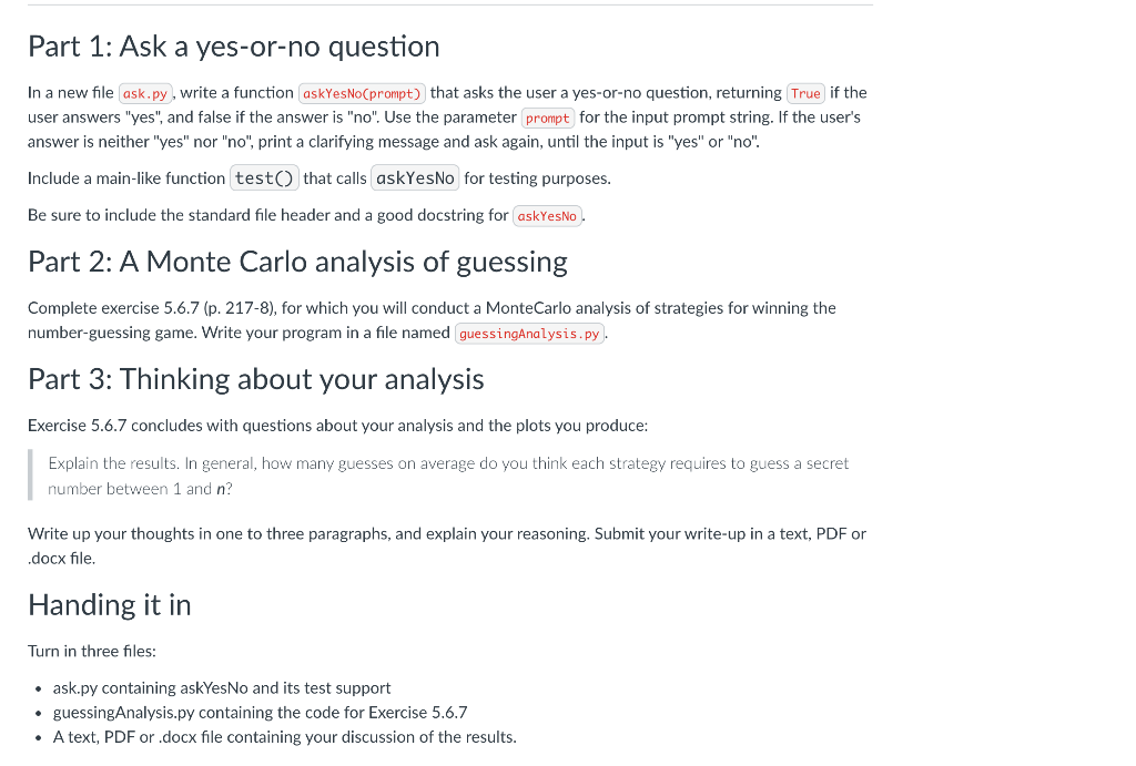 Solved Part 1: Ask a yes-or-no question In a new file | Chegg.com