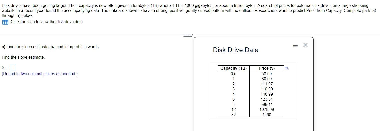 Solved through h below. Click the icon to view the disk Chegg