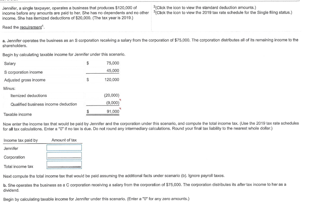 Solved jennifer a single taxpayer operates a business that chegg