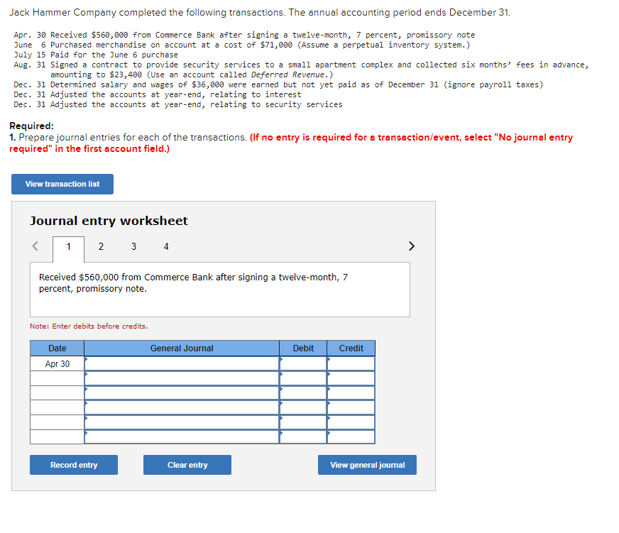 Solved Jack Hammer Company completed the following