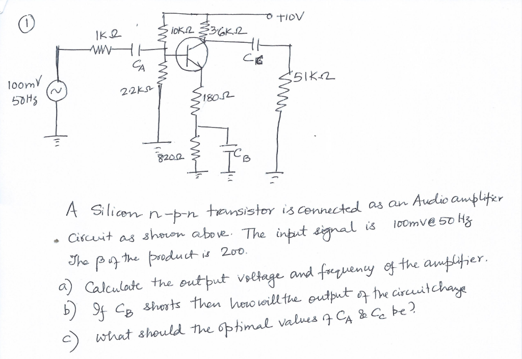 Solved KR WW AW o tov ick.2336K2 ㅔ CE 51k CA 100mV 50H 202K와 | Chegg.com