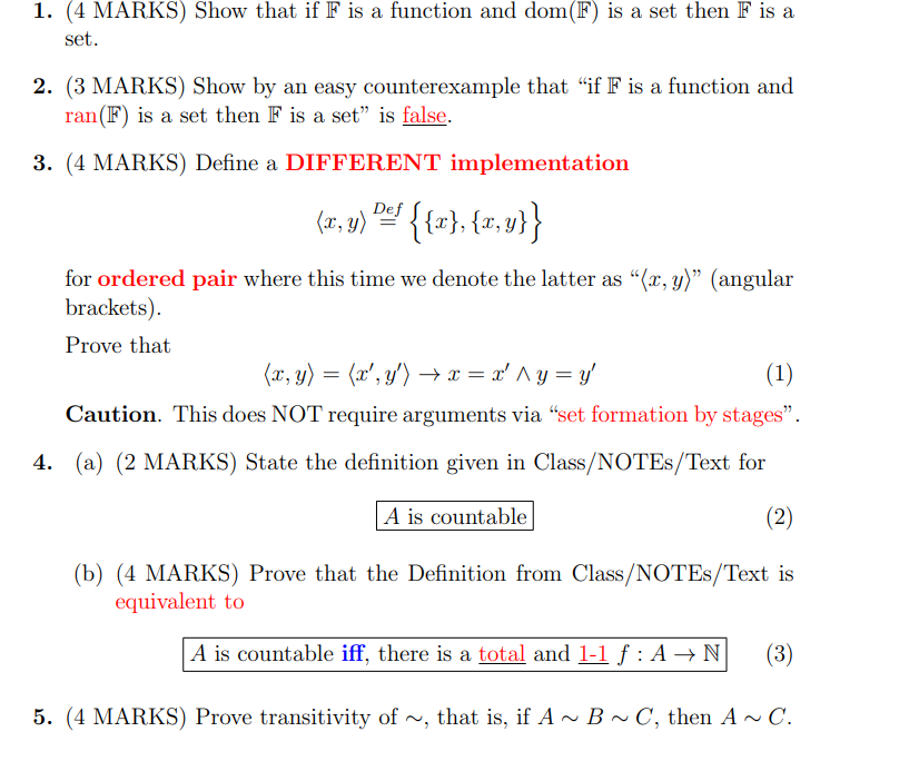 Solved (4 ﻿MARKS) ﻿Show that if F is ﻿a function and | Chegg.com