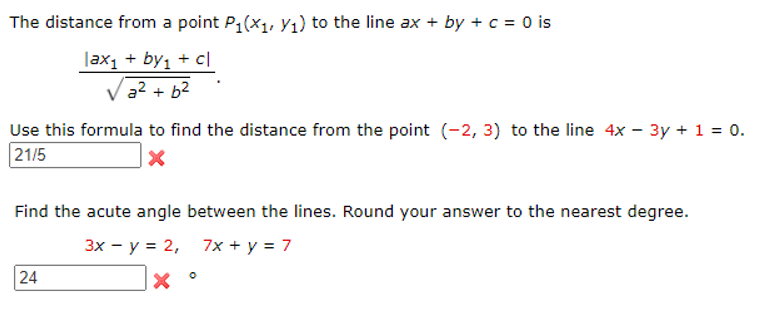 Solved The distance from a point P1(X1,Y1) to the line ax + | Chegg.com