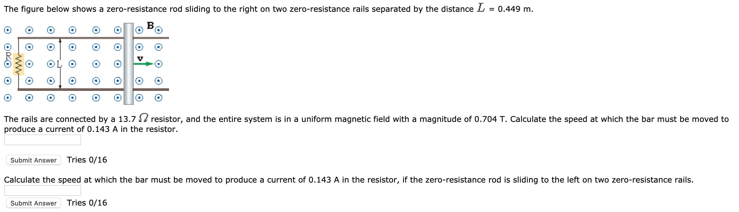 Solved The figure below shows a zeroresistance rod sliding