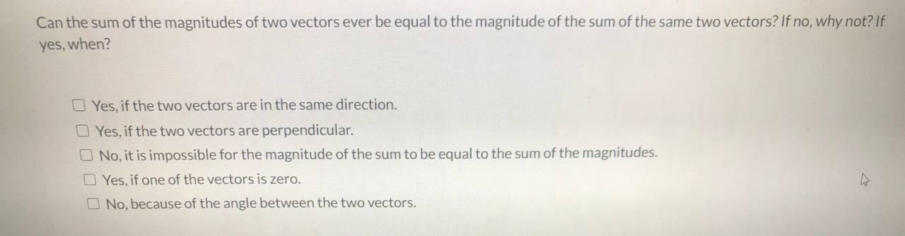 finding the magnitude of the sum of two vectors