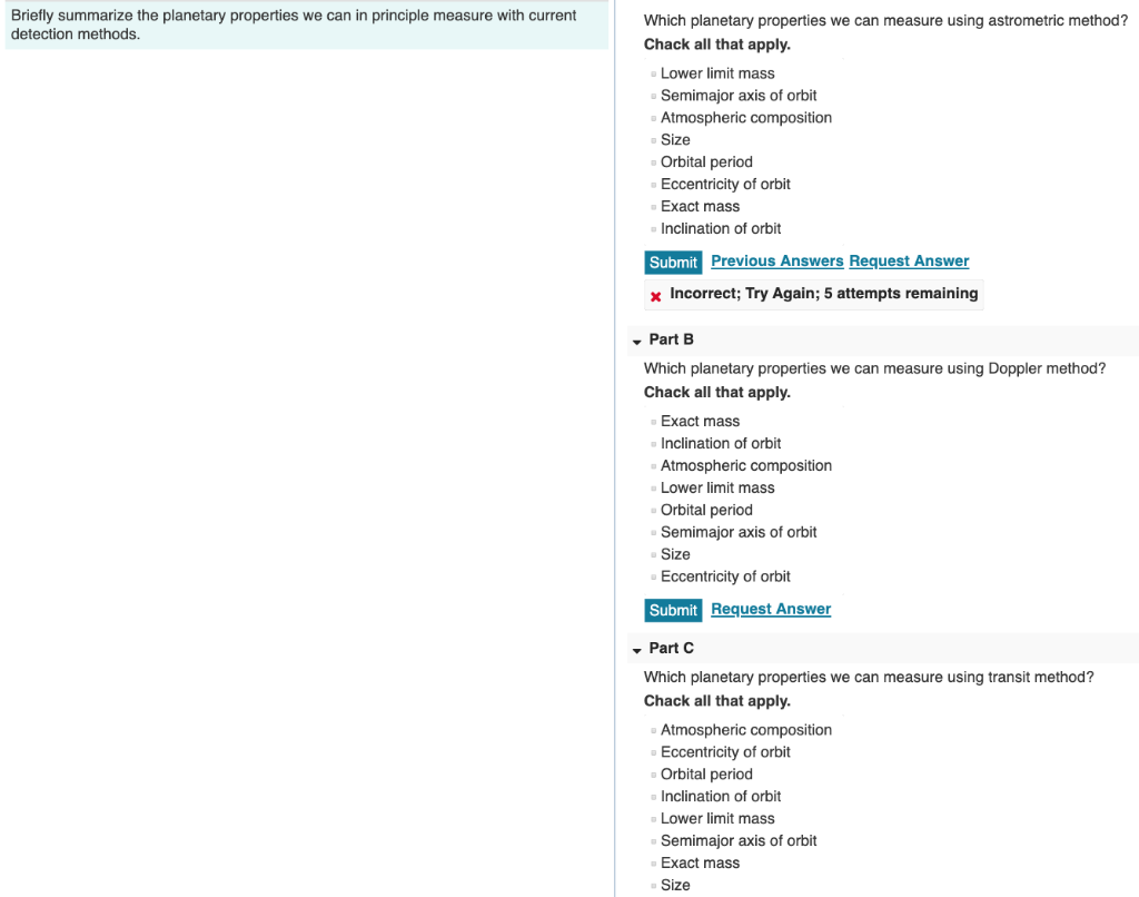 Solved Briefly summarize the properties we can in