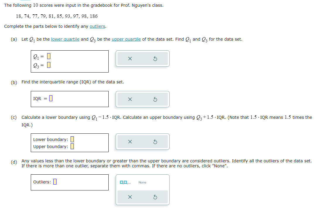 Solved The following 10 scores were input in the gradebook | Chegg.com