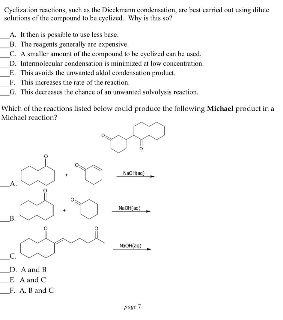 Solved Cyclization reactions, such as the Dieckmann | Chegg.com