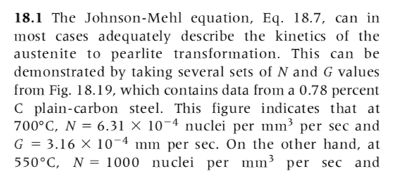 18.1 The Johnson-Mehl equation, Eq. 18.7, can in most | Chegg.com