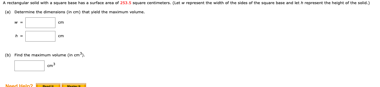 Solved A rectangular solid with a square base has a surface | Chegg.com