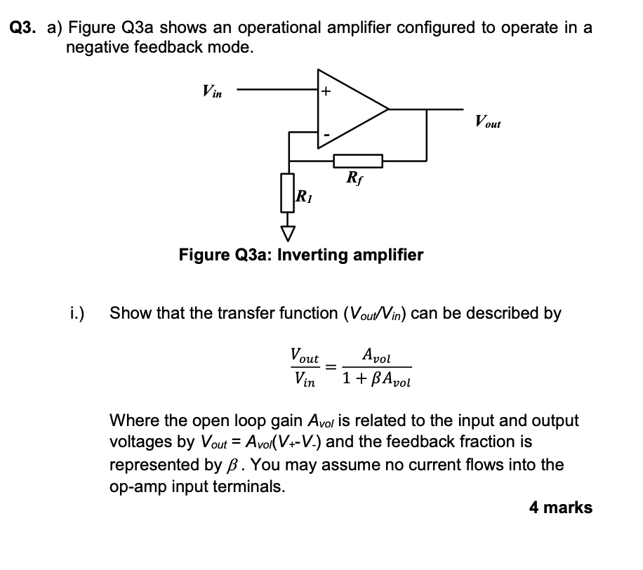 Solved 23. a) Figure Q3a shows an operational amplifier