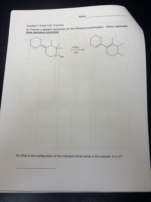 Solved Name Question 7 (Parts A-B, 14 Points) A) Propose A | Chegg.com