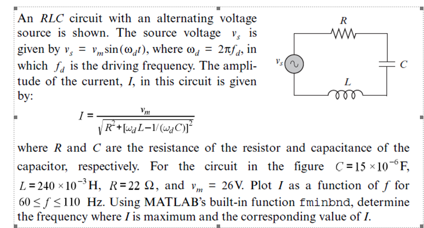 Solved R An RLC circuit with an alternating voltage source | Chegg.com