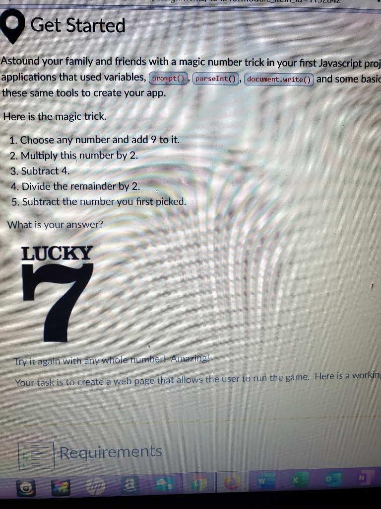Solved Java script program for magic trick. Here is the | Chegg.com