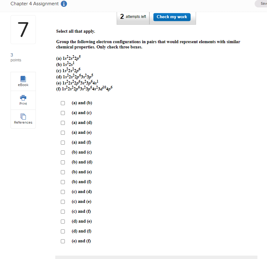 Solved Chapter 4 Assignment i Save 2 attempts left Check my | Chegg.com