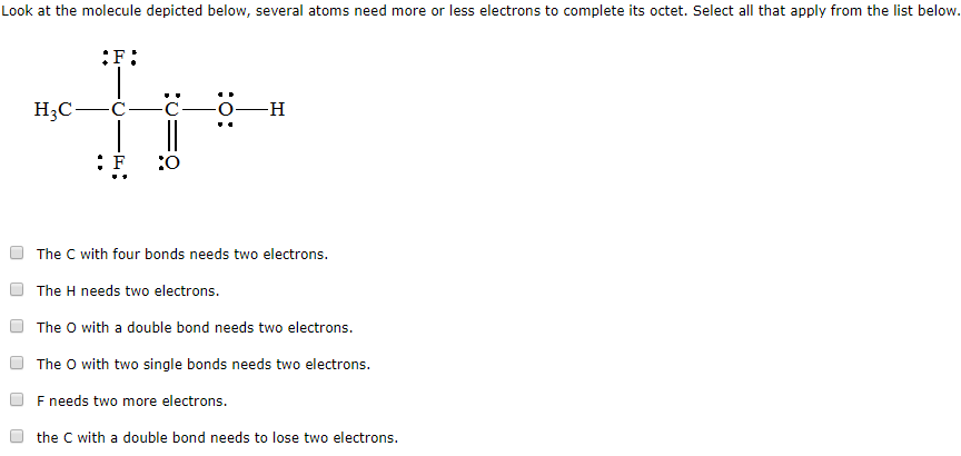 Solved Look at the molecule depicted below, several atoms | Chegg.com